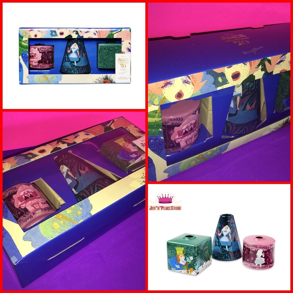 Walt Disney Alice in Wonderland 70th Anniversary by Mary Blair Vase Set of 3